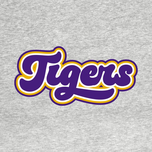 Retro Tigers Script // Purple and Gold by SLAG_Creative